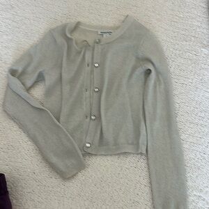 Girls size 6, Nordstrom silver sweater with sparkle buttons